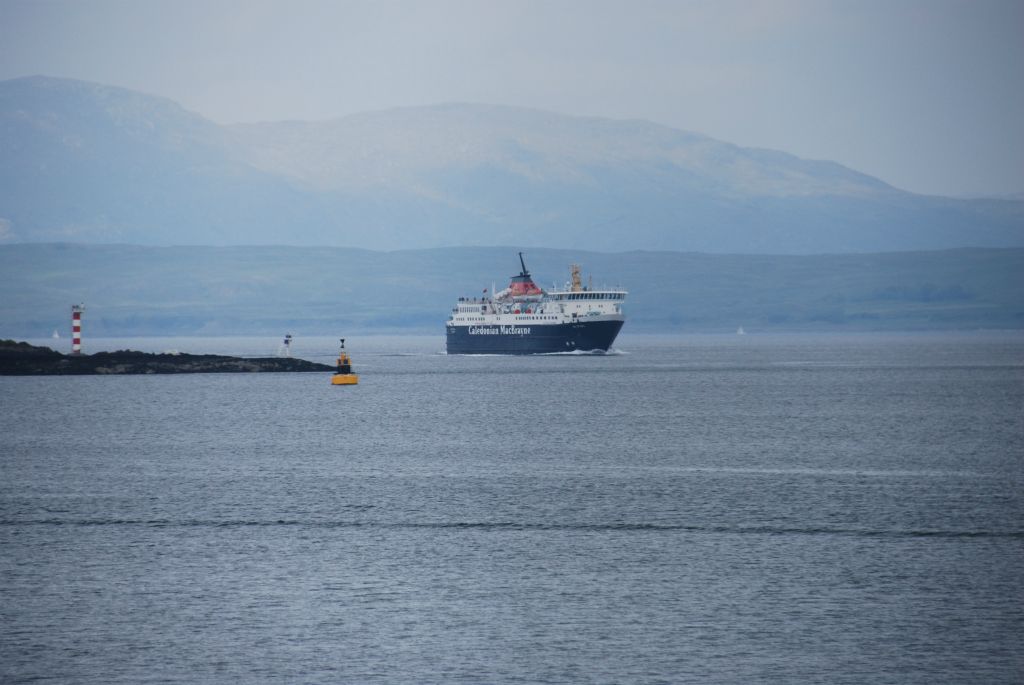 The Isle of Mull Ferry entering the harbour.
